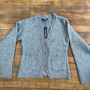NEW Steve Madden Sweater Cardigan Small Heather Gray